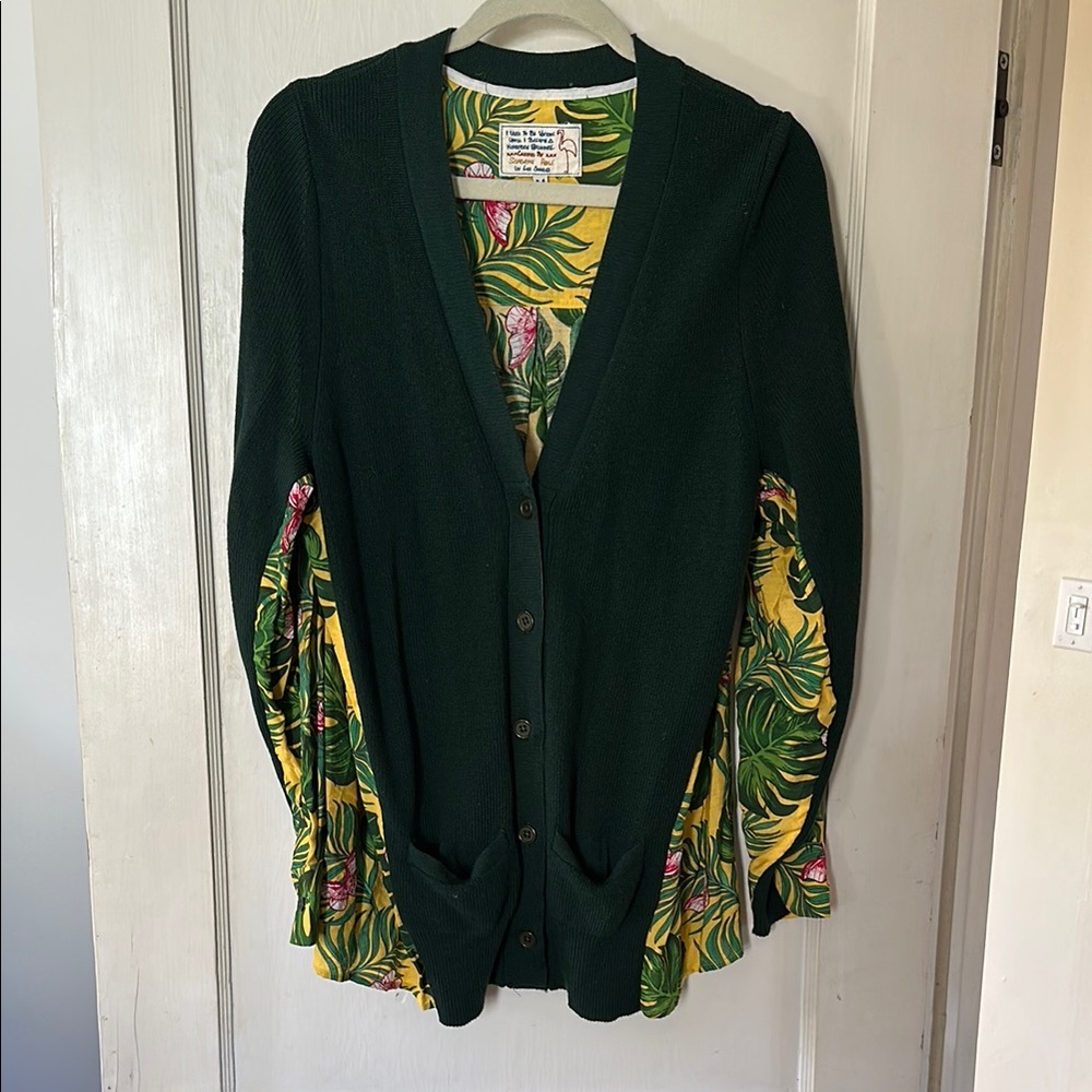 Free People Sandrine Rose original - Dark Green Grandpa Sweater